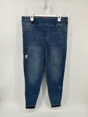 SPANX Dark Blue Jeggings Denim Style Leggings Compressive Distressed Plus Size